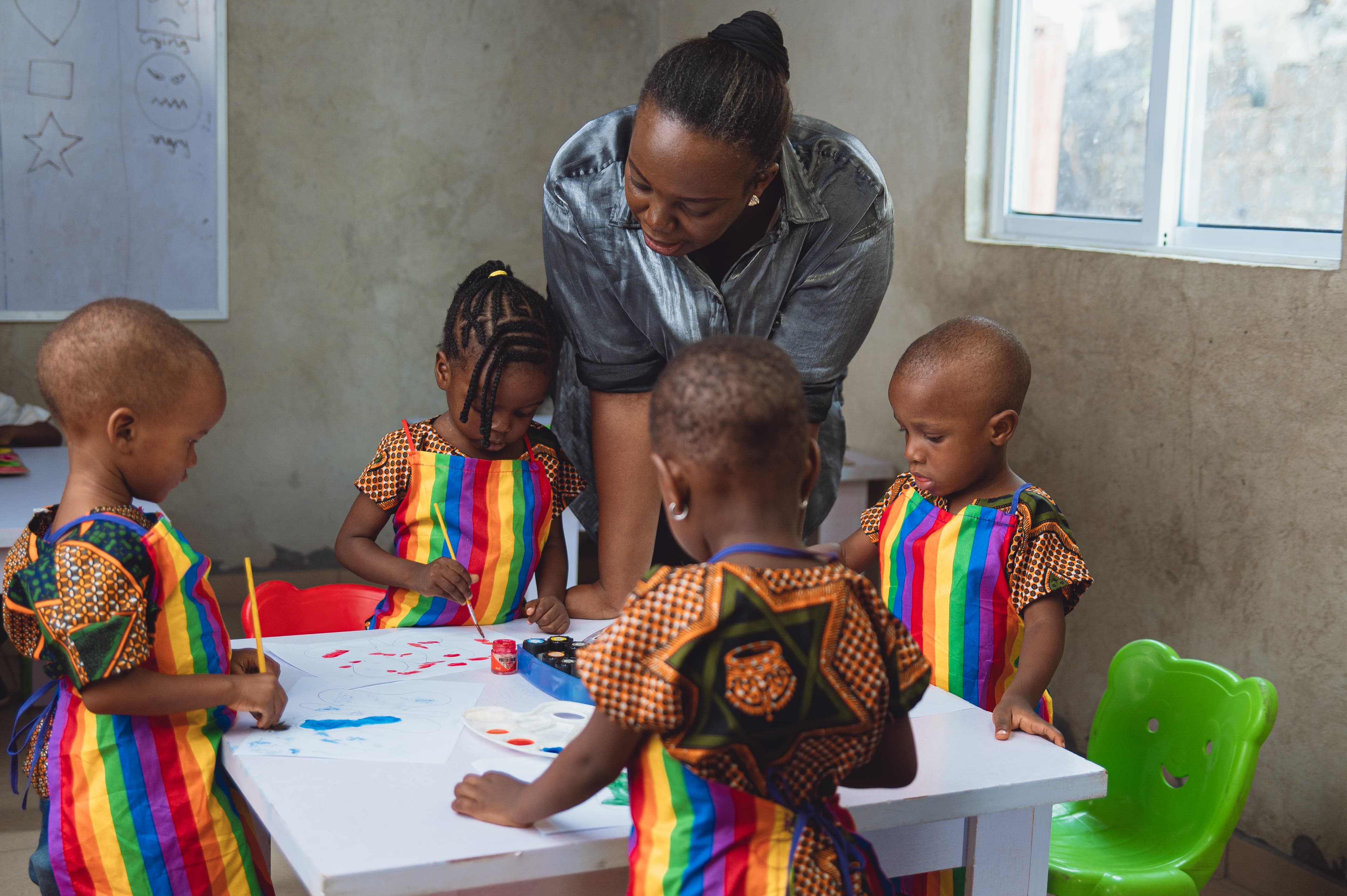 Children at the CityBuilders Foundation Montessori School